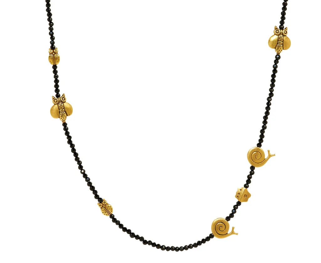 Alex Sepkus Necklace Alex Sepkus Fable Animals 18k Yellow Gold Black Spinel Necklace