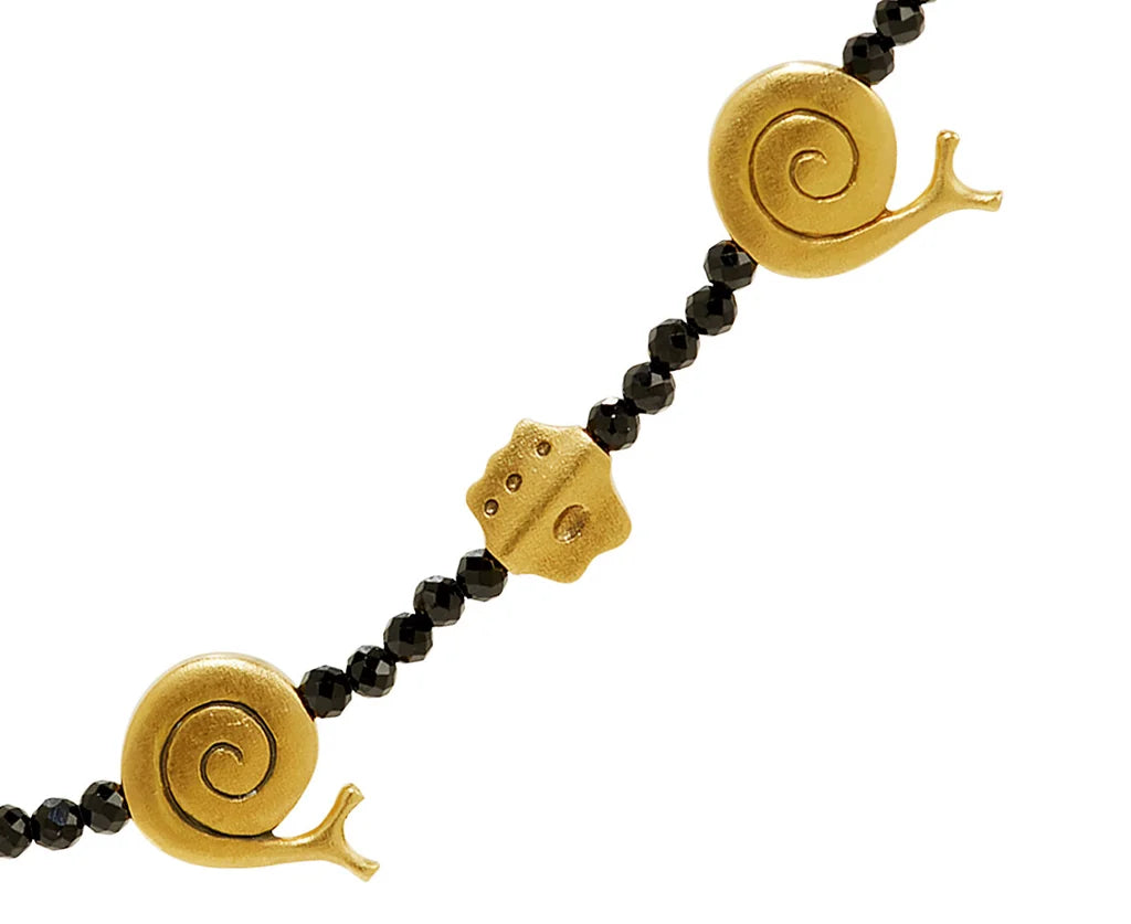 Alex Sepkus Necklace Alex Sepkus Fable Animals 18k Yellow Gold Black Spinel Necklace