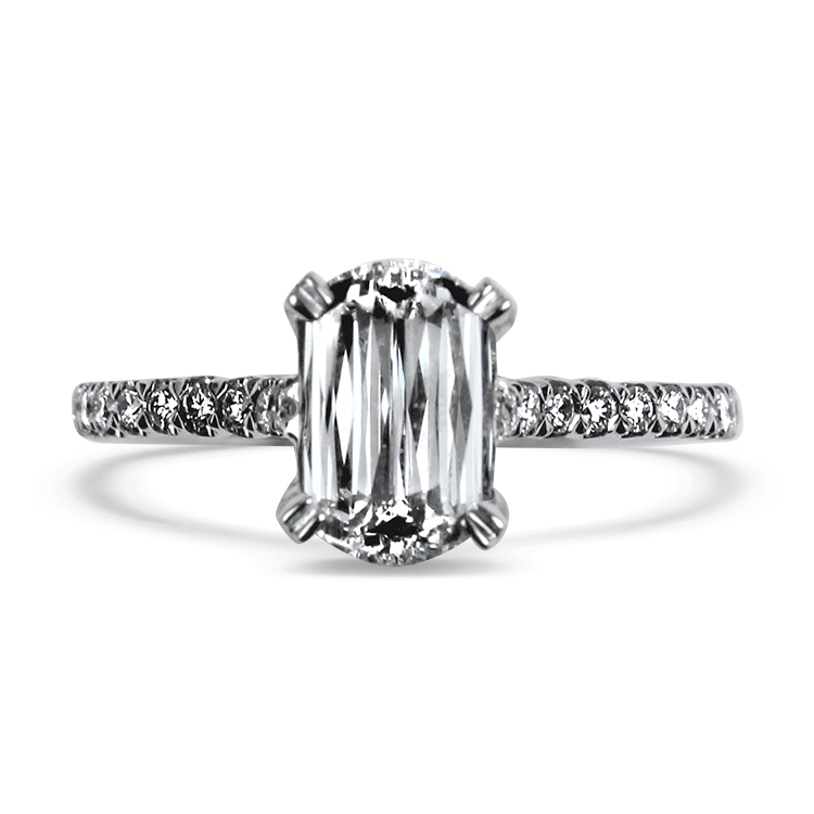 Christopher Designs Bridal Engagement Ring Christopher Designs 14k White Gold Crisscut L'Amour 1.01ct Diamond Engagement Ring