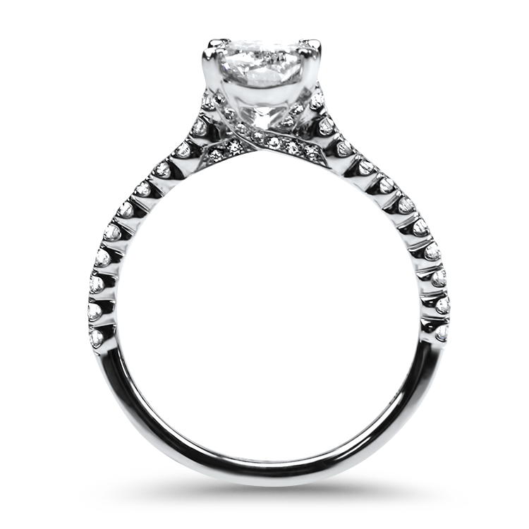 Christopher Designs Bridal Engagement Ring Christopher Designs 14k White Gold Crisscut L'Amour 1.01ct Diamond Engagement Ring