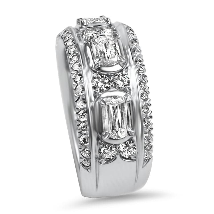 Christopher Designs Bridal Wedding Band Christopher Designs 14K White Gold L'Amour Crisscut Diamond Ring 6.75