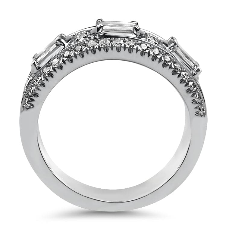 Christopher Designs Bridal Wedding Band Christopher Designs 14K White Gold L'Amour Crisscut Diamond Ring 6.75