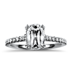 Christopher Designs Bridal Engagement Ring Christopher Designs 14k White Gold L'Amour Crisscut Oval 1ct Diamond Engagement Ring with Side Stones 6.25