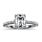 Christopher Designs Bridal Engagement Ring Christopher Designs 14k White Gold L'Amour Crisscut Oval 1ct Diamond Engagement Ring with Side Stones 6.25