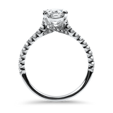 Christopher Designs Bridal Engagement Ring Christopher Designs 14k White Gold L'Amour Crisscut Oval 1ct Diamond Engagement Ring with Side Stones 6.25