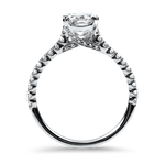 Christopher Designs Bridal Engagement Ring Christopher Designs 14k White Gold L'Amour Crisscut Oval 1ct Diamond Engagement Ring with Side Stones 6.25