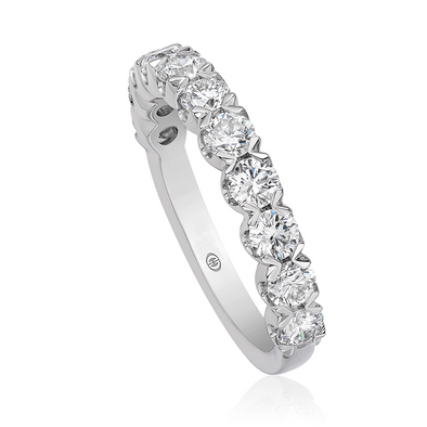 Christopher Designs Bridal Wedding Band Christopher Designs 14K White Gold Shared Prong Eleven Diamond .85ctw Wedding Band 6.5