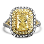 Christopher Designs Bridal Engagement Ring Christopher Designs 18K White and Yellow Gold Fancy Yellow Radiant Diamond Engagement Ring 6.25