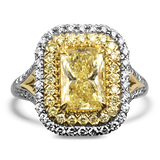 Christopher Designs Bridal Engagement Ring Christopher Designs 18K White and Yellow Gold Fancy Yellow Radiant Diamond Engagement Ring 6.25
