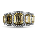 Christopher Designs Bridal Engagement Ring Christopher Designs 18k White and Yellow Gold L'Amour Crisscut .72ct Diamond Halo Ring
