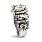 Christopher Designs Bridal Engagement Ring Christopher Designs 18k White and Yellow Gold L'Amour Crisscut .72ct Diamond Halo Ring