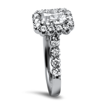Christopher Designs Bridal Engagement Ring Christopher Designs 18K White Gold .80ct Emerald-Cut Halo Engagement Ring 6.5