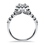 Christopher Designs Bridal Engagement Ring Christopher Designs 18K White Gold .80ct Emerald-Cut Halo Engagement Ring 6.5