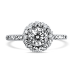 Christopher Designs Bridal Engagement Ring Christopher Designs 18K White Gold Crisscut Round .66cts Halo Engagement Ring 6.5