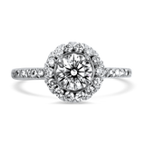 Christopher Designs Bridal Engagement Ring Christopher Designs 18K White Gold Crisscut Round .66cts Halo Engagement Ring 6.5