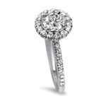 Christopher Designs Bridal Engagement Ring Christopher Designs 18K White Gold Crisscut Round .66cts Halo Engagement Ring 6.5