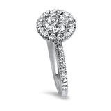 Christopher Designs Bridal Engagement Ring Christopher Designs 18K White Gold Crisscut Round .66cts Halo Engagement Ring 6.5