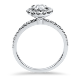 Christopher Designs Bridal Engagement Ring Christopher Designs 18K White Gold Crisscut Round .66cts Halo Engagement Ring 6.5