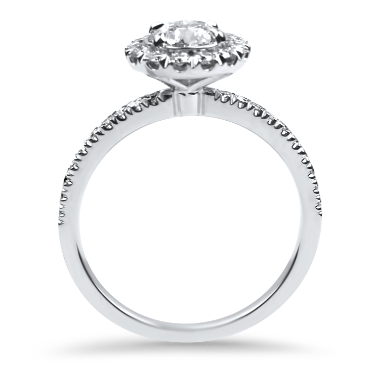 Christopher Designs Bridal Engagement Ring Christopher Designs 18K White Gold Crisscut Round .66cts Halo Engagement Ring 6.5