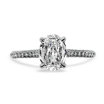Christopher Designs Bridal Engagement Ring Christopher Designs 18K White Gold L'Amour Crisscut Oval Diamond Engagement Ring 6.25