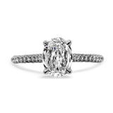 Christopher Designs Bridal Engagement Ring Christopher Designs 18K White Gold L'Amour Crisscut Oval Diamond Engagement Ring 6.25