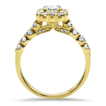 Christopher Designs Bridal Engagement Ring Christopher Designs 18K Yellow Gold .88ct Emerald-Cut Halo Engagement Ring 6.5