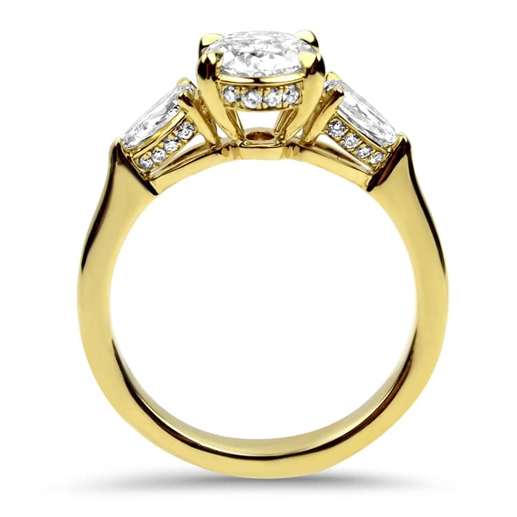 Christopher Designs Bridal Engagement Ring Christopher Designs 18K Yellow Gold Crisscut L'Amour Oval 1.25ct Diamond Three Stone Engagement Ring 6.5