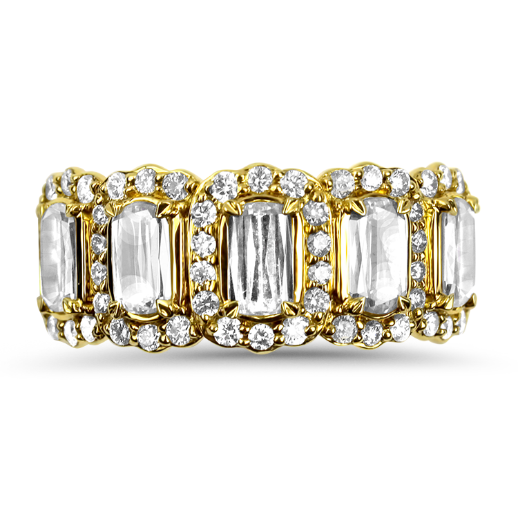 Christopher Designs Bridal Wedding Band Christopher Designs 18K Yellow Gold L'Amour Crisscut Diamond Ring 6.75