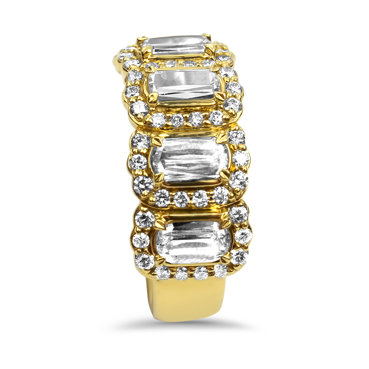 Christopher Designs Bridal Wedding Band Christopher Designs 18K Yellow Gold L'Amour Crisscut Diamond Ring 6.75