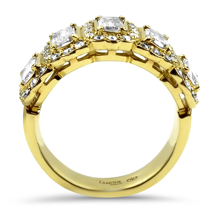 Christopher Designs Bridal Wedding Band Christopher Designs 18K Yellow Gold L'Amour Crisscut Diamond Ring