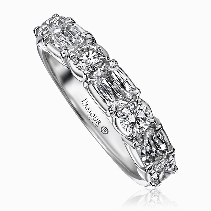 Christopher Designs Bridal Wedding Band Christopher Designs L’Amour Crisscut 14K White Gold Diamond Band 6.5