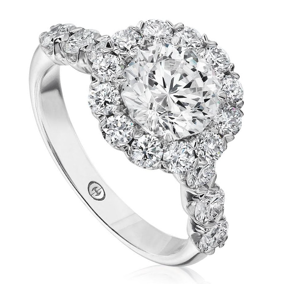 Christopher Designs Bridal Engagement Ring Christopher Designs Platinum 1.24 cts. Diamond Halo Engagement Ring 6.5
