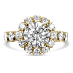 Christopher Designs Bridal Engagement Ring Christopher Designs Yellow  Gold Round 1.72cts Halo Engagement Ring 6.5