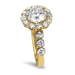 Christopher Designs Bridal Engagement Ring Christopher Designs Yellow  Gold Round 1.72cts Halo Engagement Ring 6.5