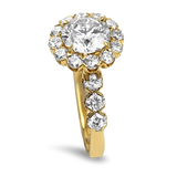 Christopher Designs Bridal Engagement Ring Christopher Designs Yellow  Gold Round 1.72cts Halo Engagement Ring 6.5