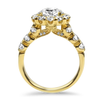 Christopher Designs Bridal Engagement Ring Christopher Designs Yellow  Gold Round 1.72cts Halo Engagement Ring 6.5