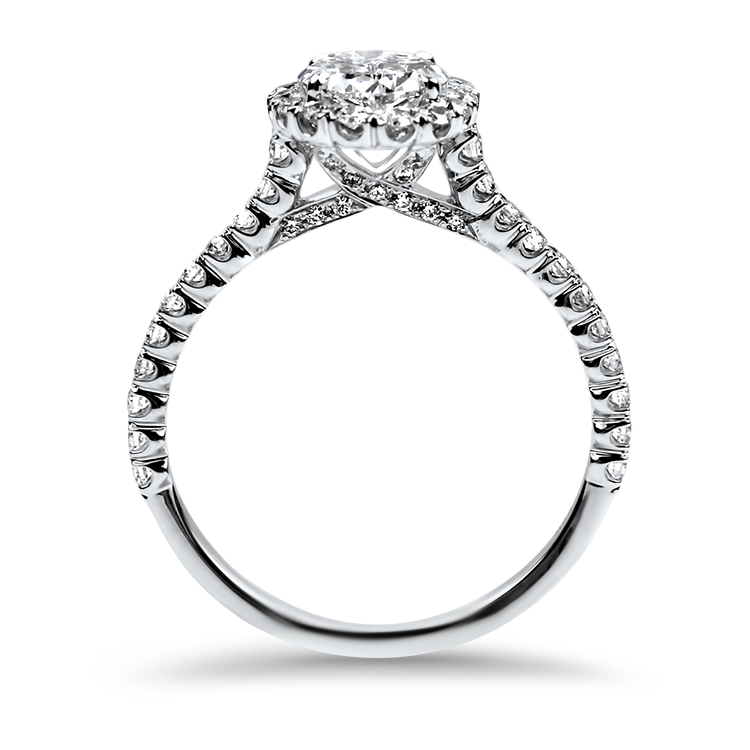 Christopher Designs Bridal Engagement Ring Copy of Christopher Designs Platinum L'Amour Crisscut Oval 1ct Diamond Engagement Ring With Halo with Side Stones 6.5