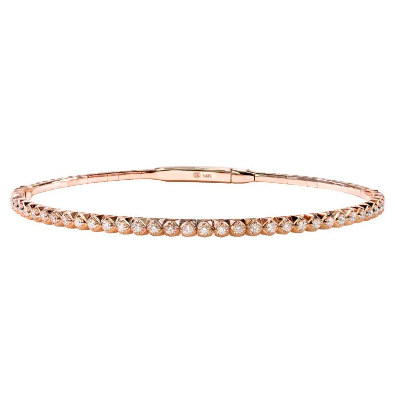 Christopher Designs Bracelet Christopher Designs 14K Rose Gold Flex Diamond Bangle Bracelet