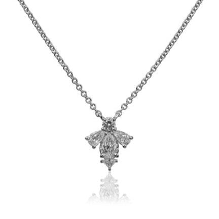 Christopher Designs Necklaces and Pendants Christopher Designs 14k White Gold Diamond Bee Pendant Necklace