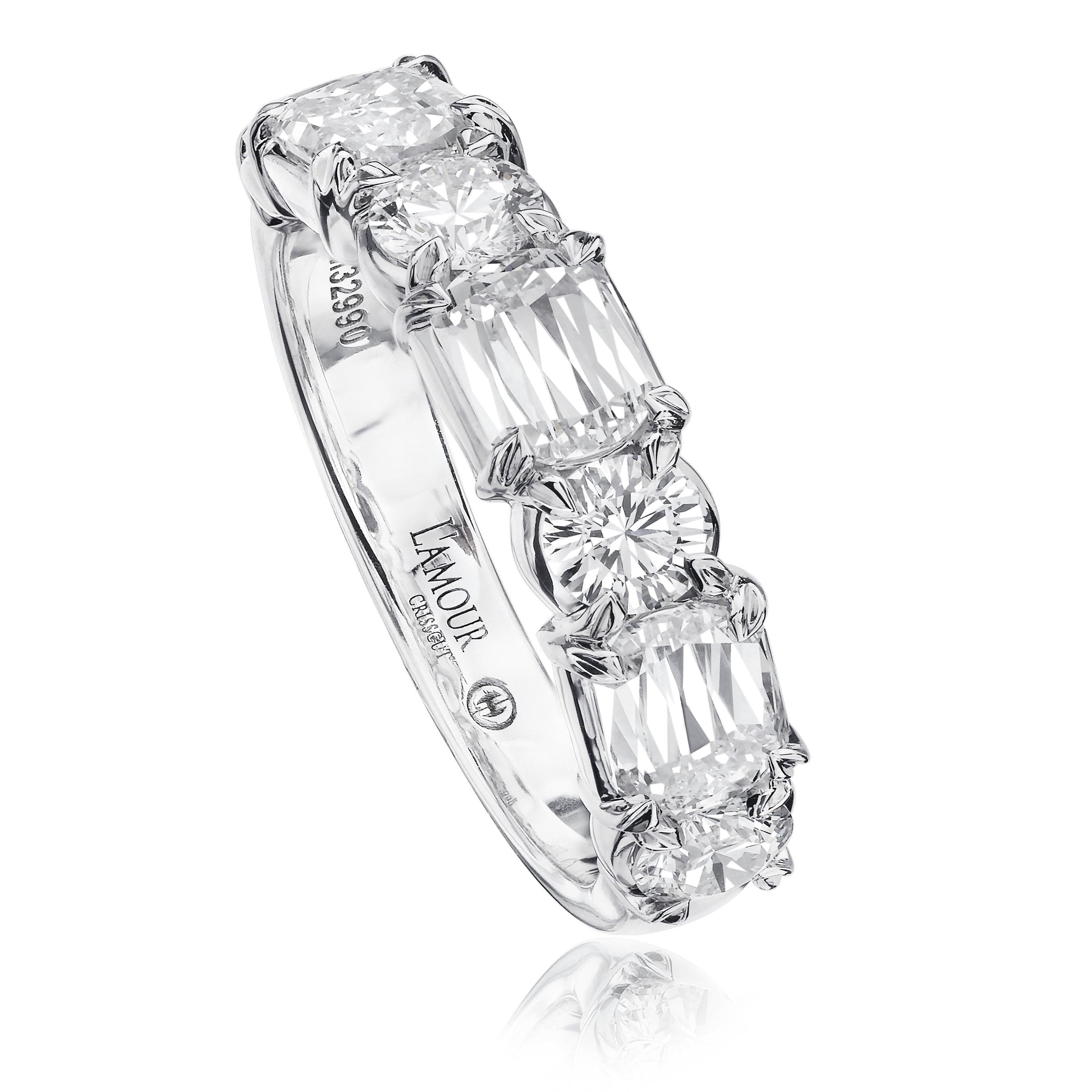 Christopher Designs Ring Christopher Designs 14k White Gold L'Amour Crisscut Diamond Anniversary Band 6.5