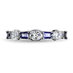Christopher Designs Ring Christopher Designs 14k White Gold L'Amour Crisscut Oval and Tapered Baguette Sapphire Band 6.25