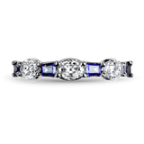Christopher Designs Ring Christopher Designs 14k White Gold L'Amour Crisscut Oval and Tapered Baguette Sapphire Band 6.25