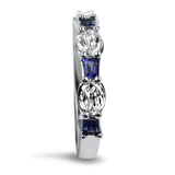 Christopher Designs Ring Christopher Designs 14k White Gold L'Amour Crisscut Oval and Tapered Baguette Sapphire Band 6.25