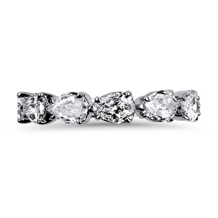 Christopher Designs 14k White Gold L'Amour Crisscut Pear Diamond Band ...