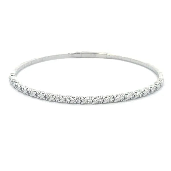 Christopher Designs Bracelet Christopher Designs 14k White Gold Memory Cuff Diamond Bracelet