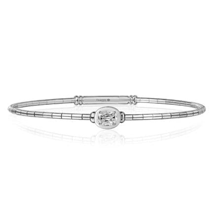 Christopher Designs Bracelet Christopher Designs 14k White Gold Oval Shaped Diamond Bangle Bracelet