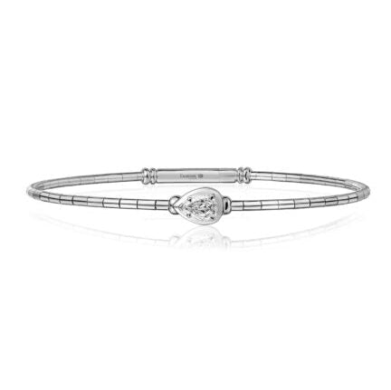 Christopher Designs Bracelet Christopher Designs 14k White Gold Pear Shaped Diamond Bangle Bracelet