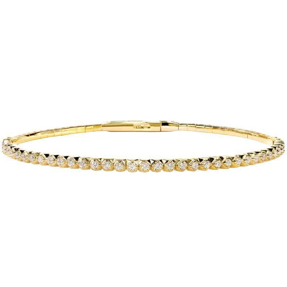 Christopher Designs Bracelet Christopher Designs 14K Yellow Gold Crisscut Diamond Memory Cuff Bracelet