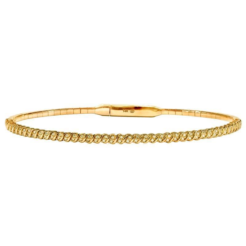 Christopher Designs Bracelet Christopher Designs 14K Yellow Gold Crisscut Diamond Memory Cuff Bracelet