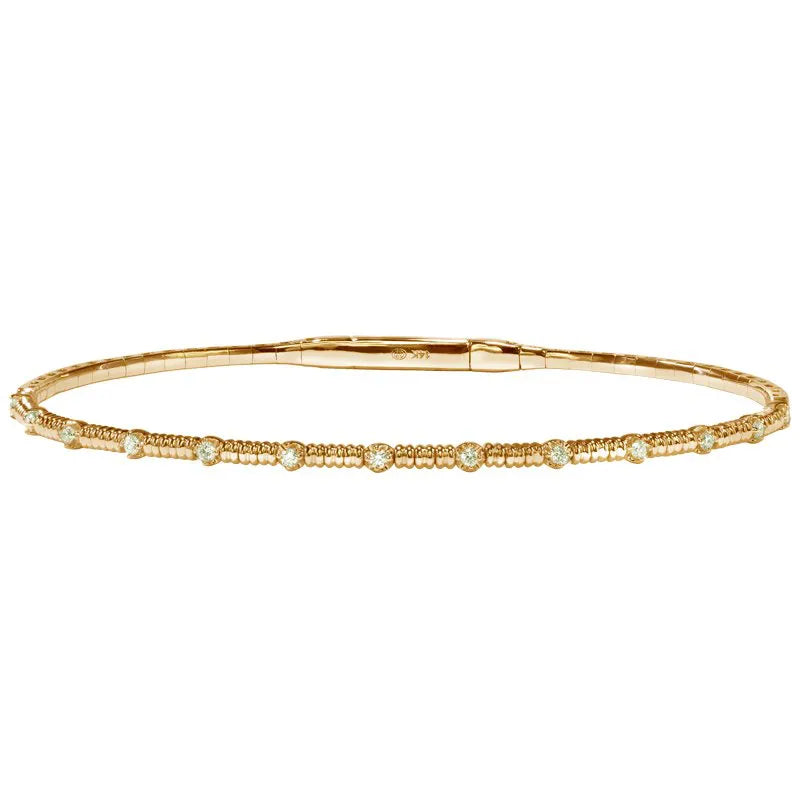 Christopher Designs Bracelet Christopher Designs 14K Yellow Gold Diamond Flexible Bangle Bracelet